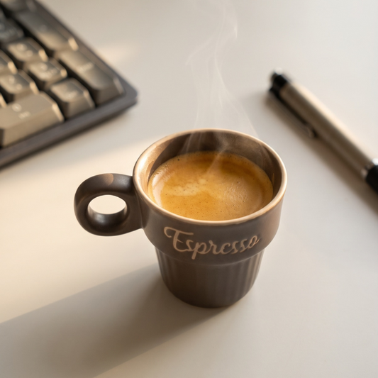 Acar Cozy Porselen Espresso Bardağı Kahverengi, 70ml