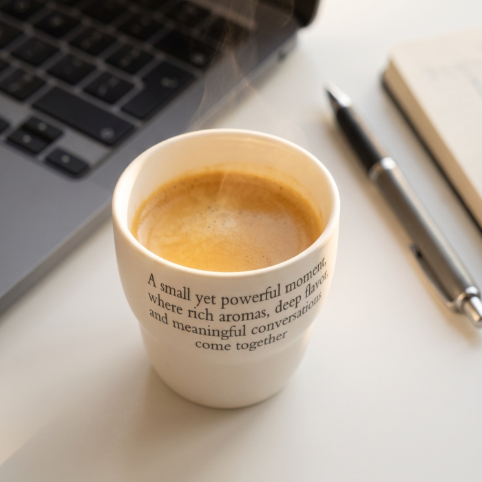 Acar Cozy Espressotasse aus Porzellan Weiß, 120ml