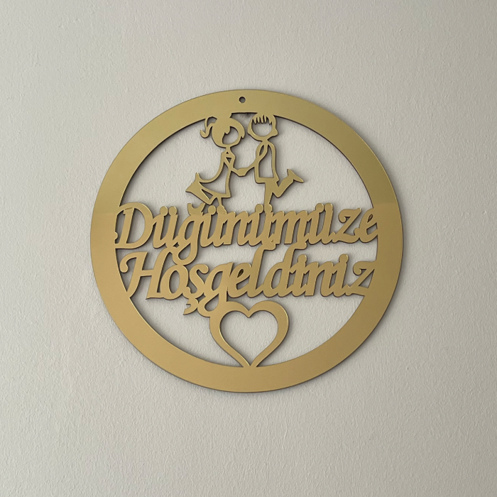 Plexiglas Türschild Deko - Kapı Süsü - Düğünümüze Hoşgeldiniz