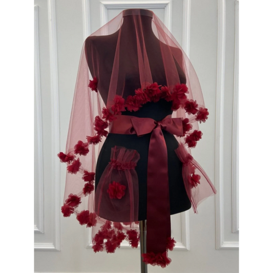 Gelin Duvak – Braut Schleier mit Blumenrand