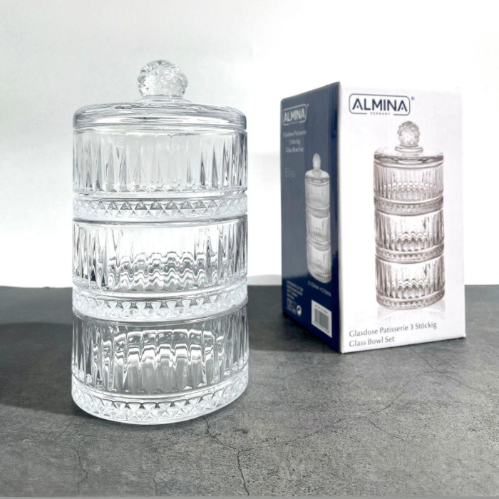 Almina 3-stöckige Riffle Glasschale