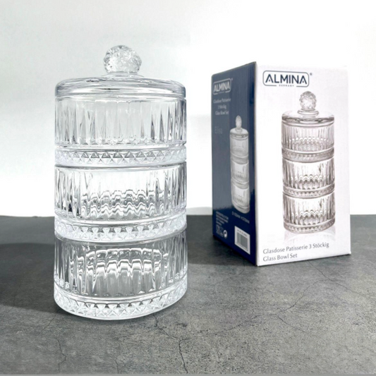 Almina 3-stöckige Riffle Glasschale