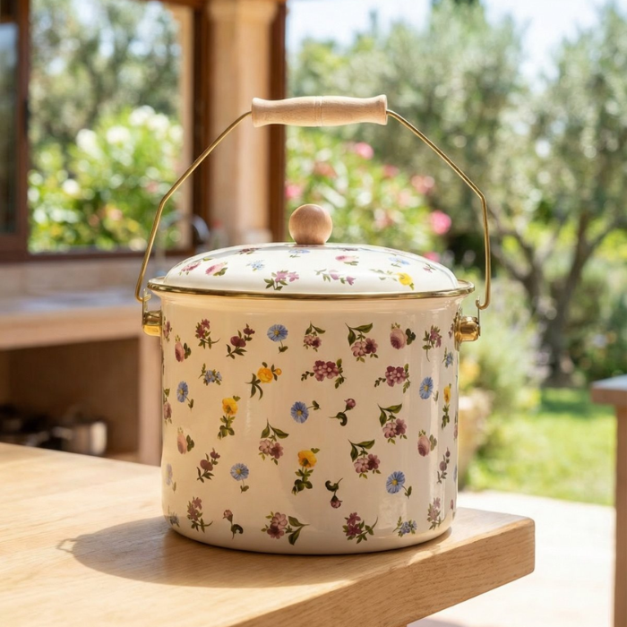 Acar Petit Fleur Emaille Eimer - Bakraç