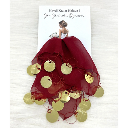 Kartlı Hediyelik Halay Mendili - Gastgeschenk Halay-Tuch mit Karte