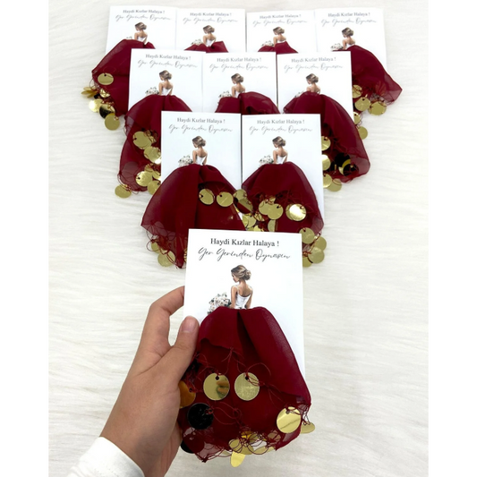 Kartlı Hediyelik Halay Mendili - Gastgeschenk Halay-Tuch mit Karte
