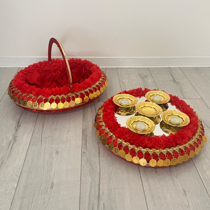 Kına Sepet ve Tepsı Takımı - Henna Korb und Tablett Set