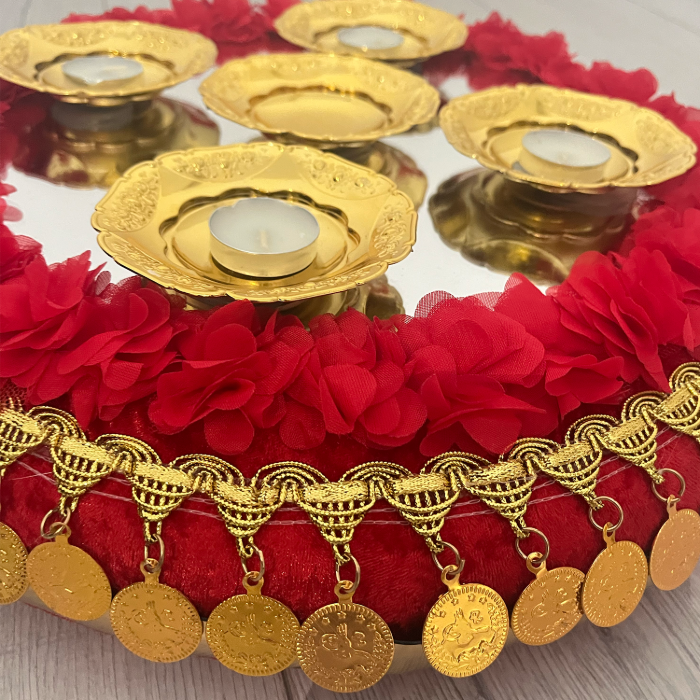 Kına Sepet ve Tepsı Takımı - Henna Korb und Tablett Set