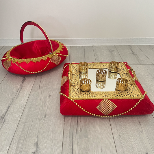 Kına Sepet ve Tepsı Takımı - Henna Korb und Tablett Set