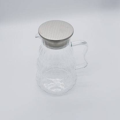 Wave Glaskaraffe mit Metalldeckel