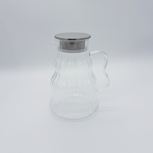 Wave Glaskaraffe mit Metalldeckel