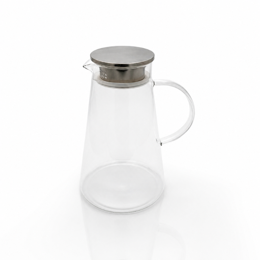 Glaskaraffe mit Metalldeckel