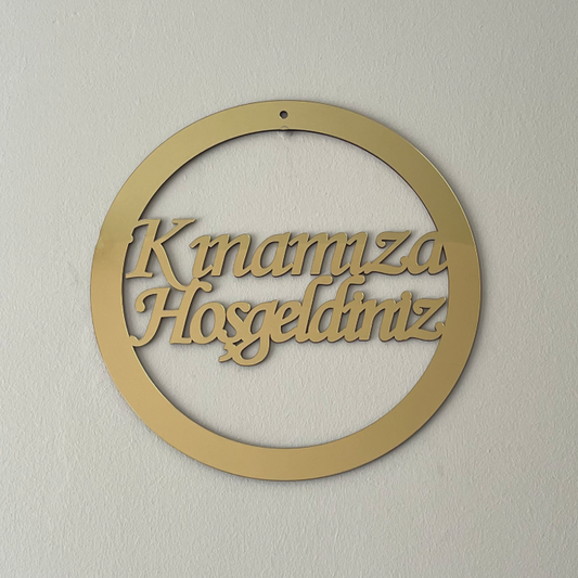 Plexiglas Türschild Deko - Kapı Süsü - Kınamıza Hoşgeldiniz