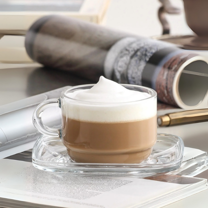 LAV Cozy Glas Tee- und Kaffeetassen Set, 220ml