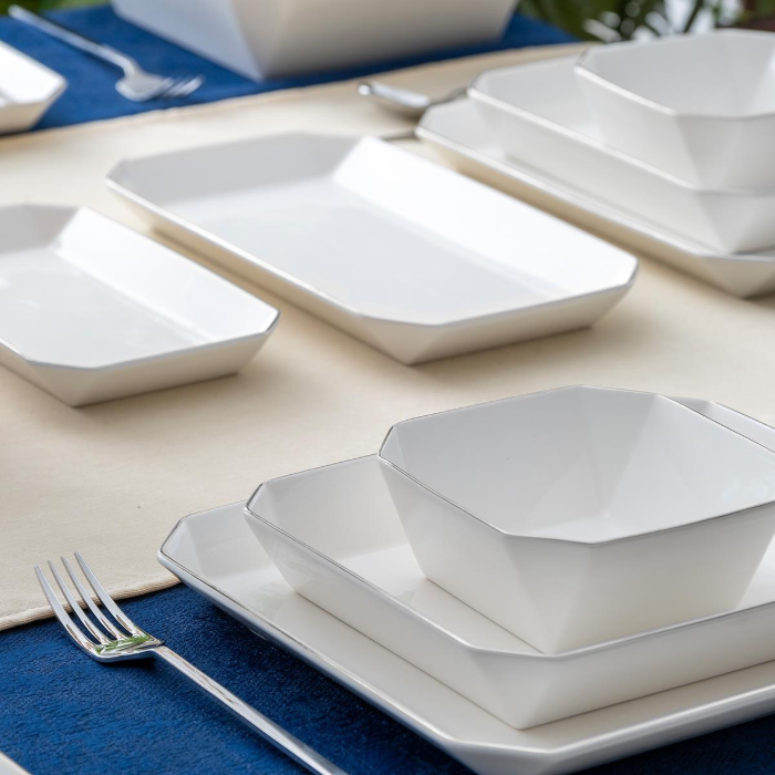 Acar Lexi Silber Porzellan-Tafelservice für 6 Personen