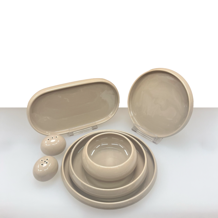 Mulex Moon Grey Porzellan-Tafelservice für 6 Personen