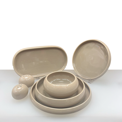 Mulex Moon Grey Porzellan-Tafelservice für 6 Personen