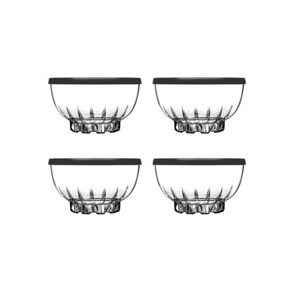 Pasabahce Mousse Snackschale mit Deckel, 4 Stück