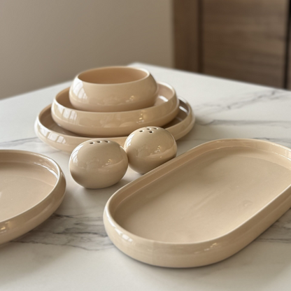 Mulex Moon Biscuit Porzellan-Tafelservice für 6 Personen