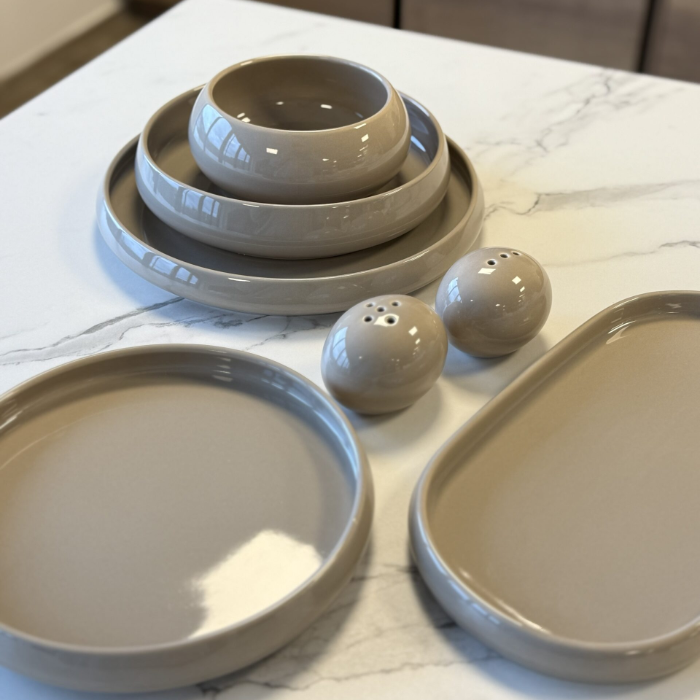 Mulex Moon Grey Porzellan-Tafelservice für 6 Personen