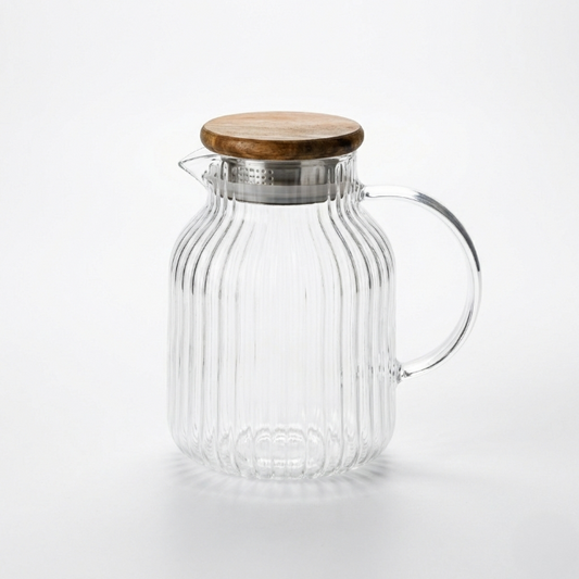 Luana Glaskaraffe mit Holzdeckel