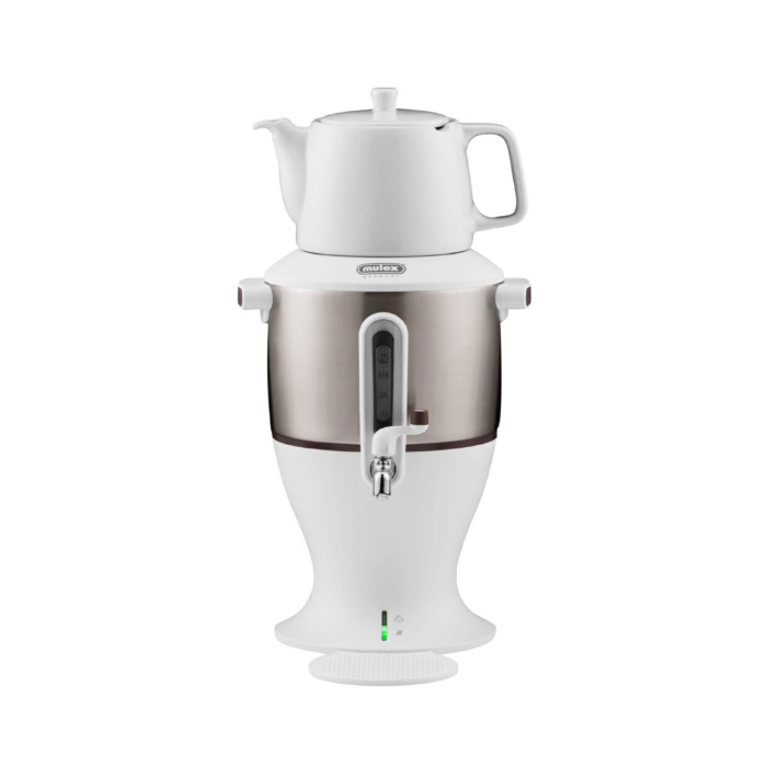 Mulex MX020 Samowar mit Porzellanteekanne, Weiß