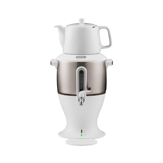 Mulex MX020 Samowar mit Porzellanteekanne, Weiß
