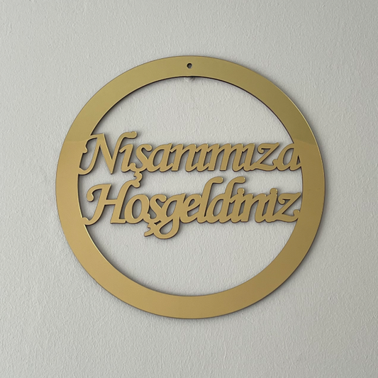 Plexiglas Türschild Deko - Kapı Süsü - Nişanımıza Hoşgeldiniz