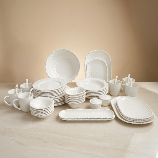 Pearls 53-teiliges Porzellan-Tafelservice und Frühstücksset für 6 Personen