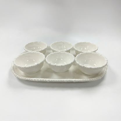 Pearly Porzellan Snackschalen, 6 Stück