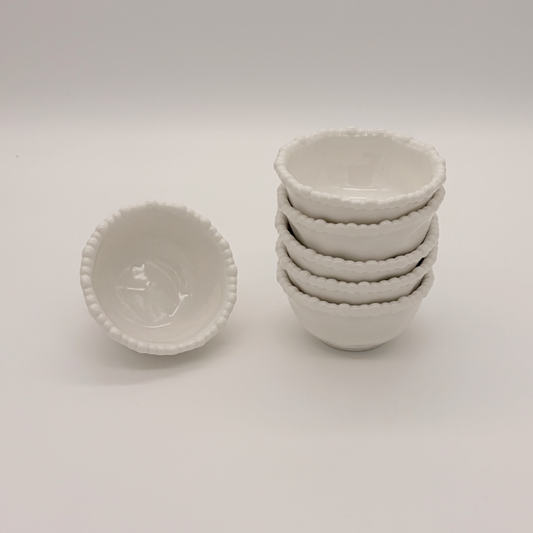 Pearly Porzellan Snackschalen, 6 Stück