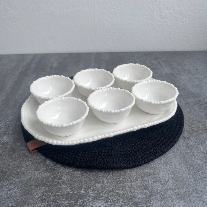 Pearly Porzellan Snackschalen, 6 Stück