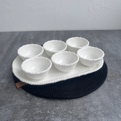 Pearly Porzellan Snackschalen, 6 Stück