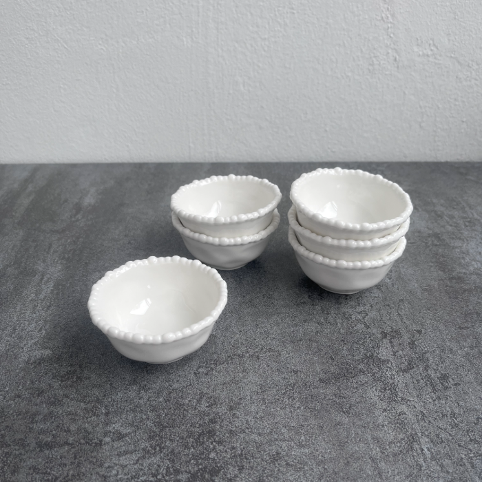 Pearly Porzellan Snackschalen, 6 Stück