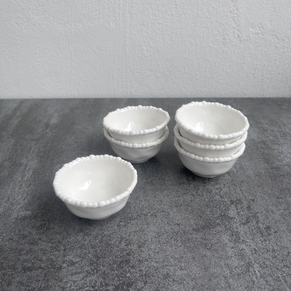 Pearly Porzellan Snackschalen, 6 Stück