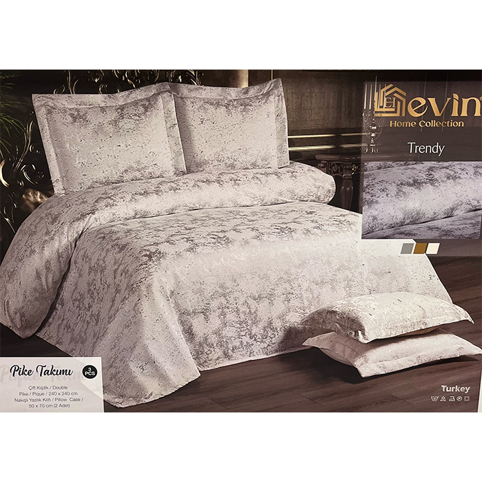 EVIN Home Trendy Pike Takımı – Tagesdecken Set Grau