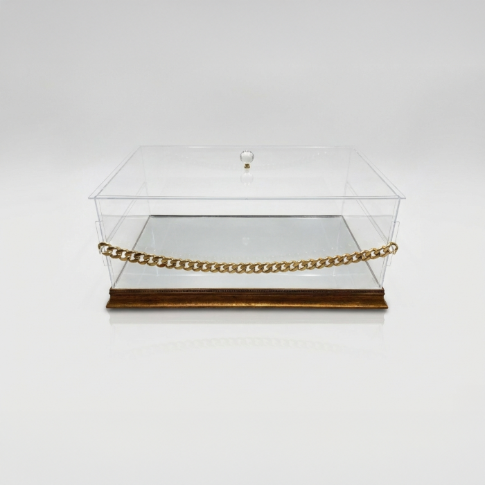 Pleksi Cam Sandık – Plexiglas Truhe für Çeyiz in Gold
