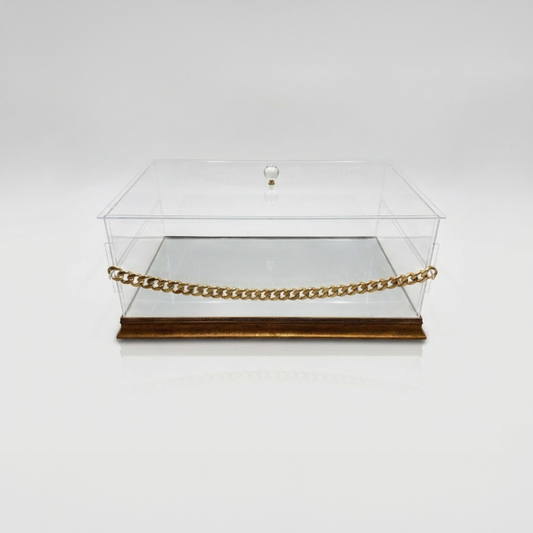 Pleksi Cam Sandık – Plexiglas Truhe für Çeyiz in Gold