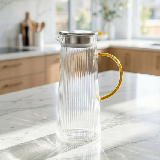 Acar Pure Metal Kapaklı Cam Sürahi, 1650 ml