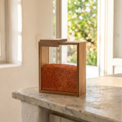 Acar PureWood Akasya Ahşap Sürgülü Kapaklı Cam Kavanoz, 1700 ml