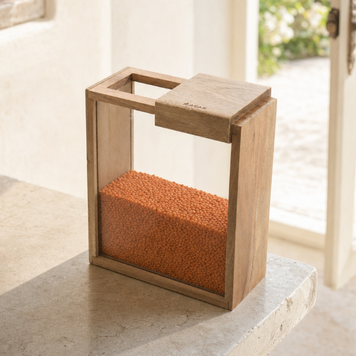 Acar PureWood Akasya Ahşap Sürgülü Kapaklı Cam Kavanoz, 1700 ml