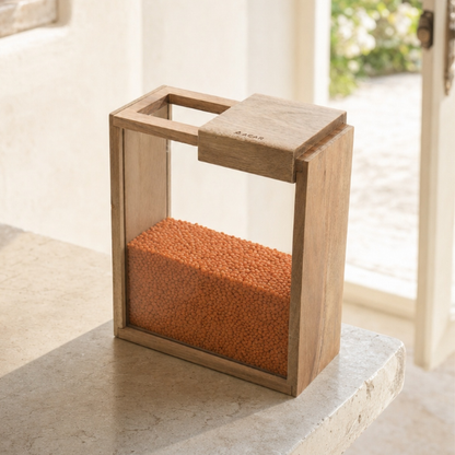 Acar PureWood Akasya Ahşap Sürgülü Kapaklı Cam Kavanoz, 1700 ml