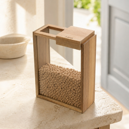 Acar PureWood Akasya Ahşap Sürgülü Kapaklı Cam Kavanoz, 2000 ml