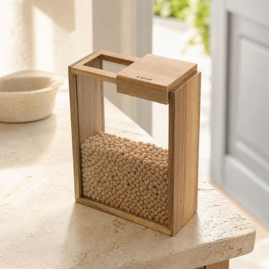 Acar PureWood Akasya Ahşap Sürgülü Kapaklı Cam Kavanoz, 2000 ml