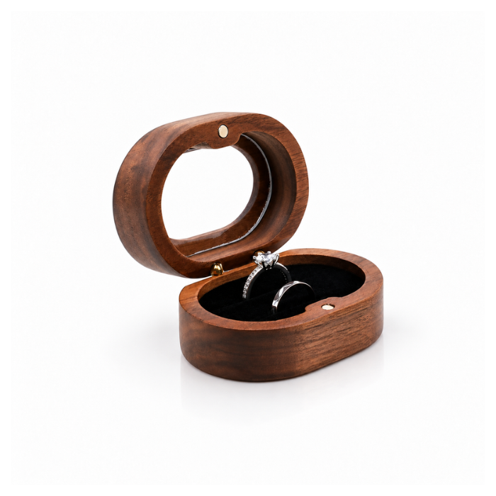 Ahşap Yüzük Kutusu – Ovale Ringbox aus Holz