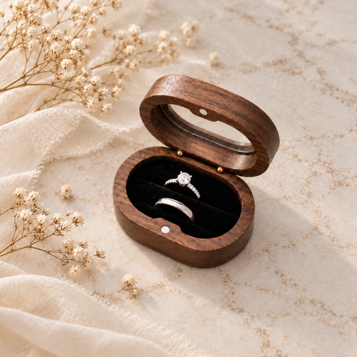Ahşap Yüzük Kutusu – Ovale Ringbox aus Holz