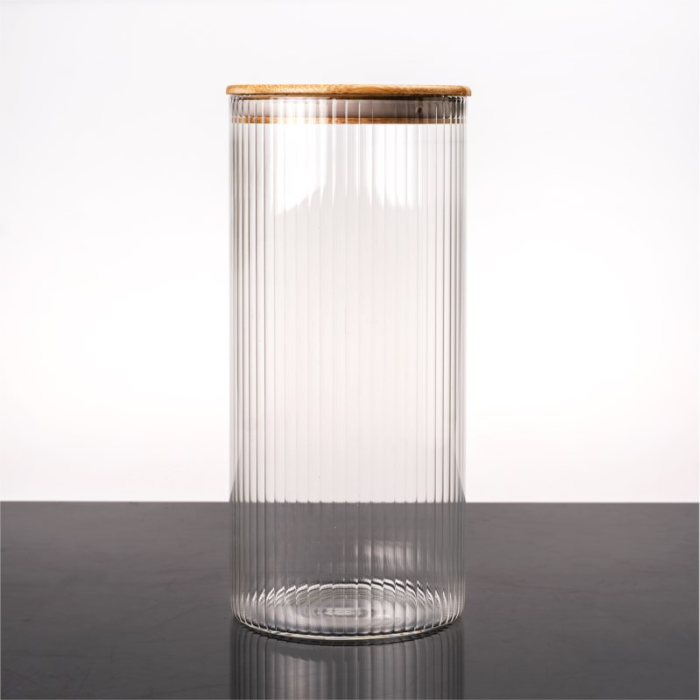 Stripe Vorratsgläser Akaziendeckel