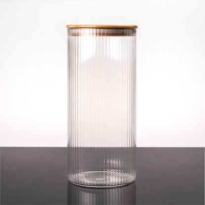 Stripe Vorratsgläser Akaziendeckel