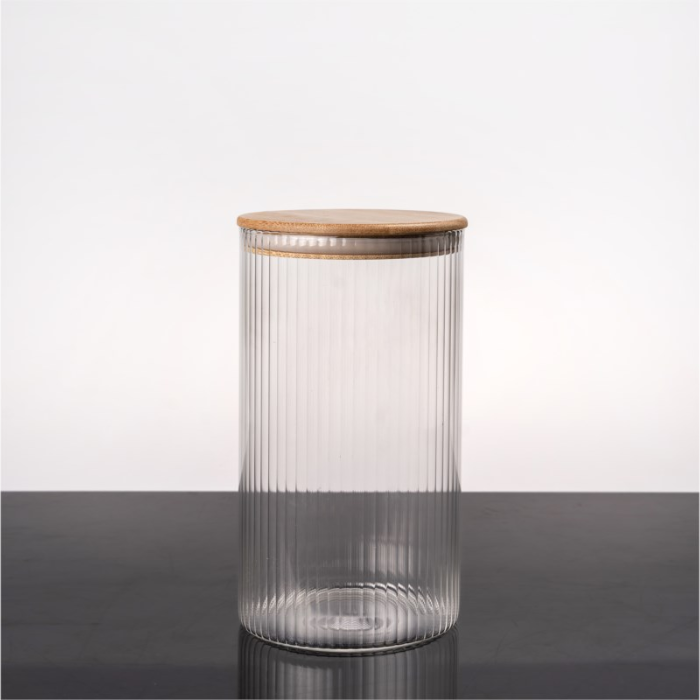 Stripe Vorratsgläser Akaziendeckel
