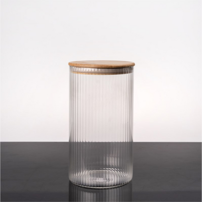 Stripe Vorratsgläser Akaziendeckel