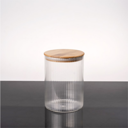 Stripe Vorratsgläser Akaziendeckel